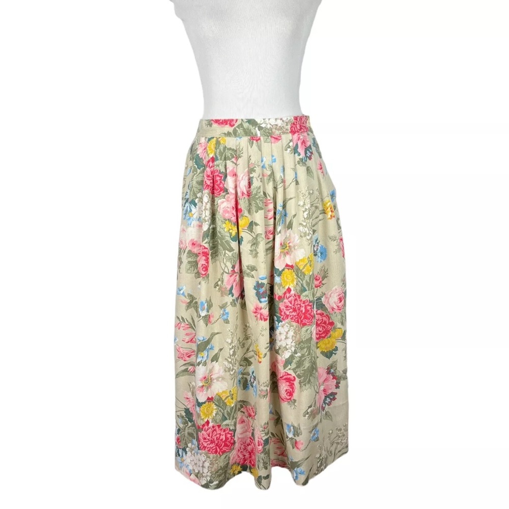 Vintage Floral Print Maxi Skirt Womens Medium 90s Y2K - Picture 12 of 13